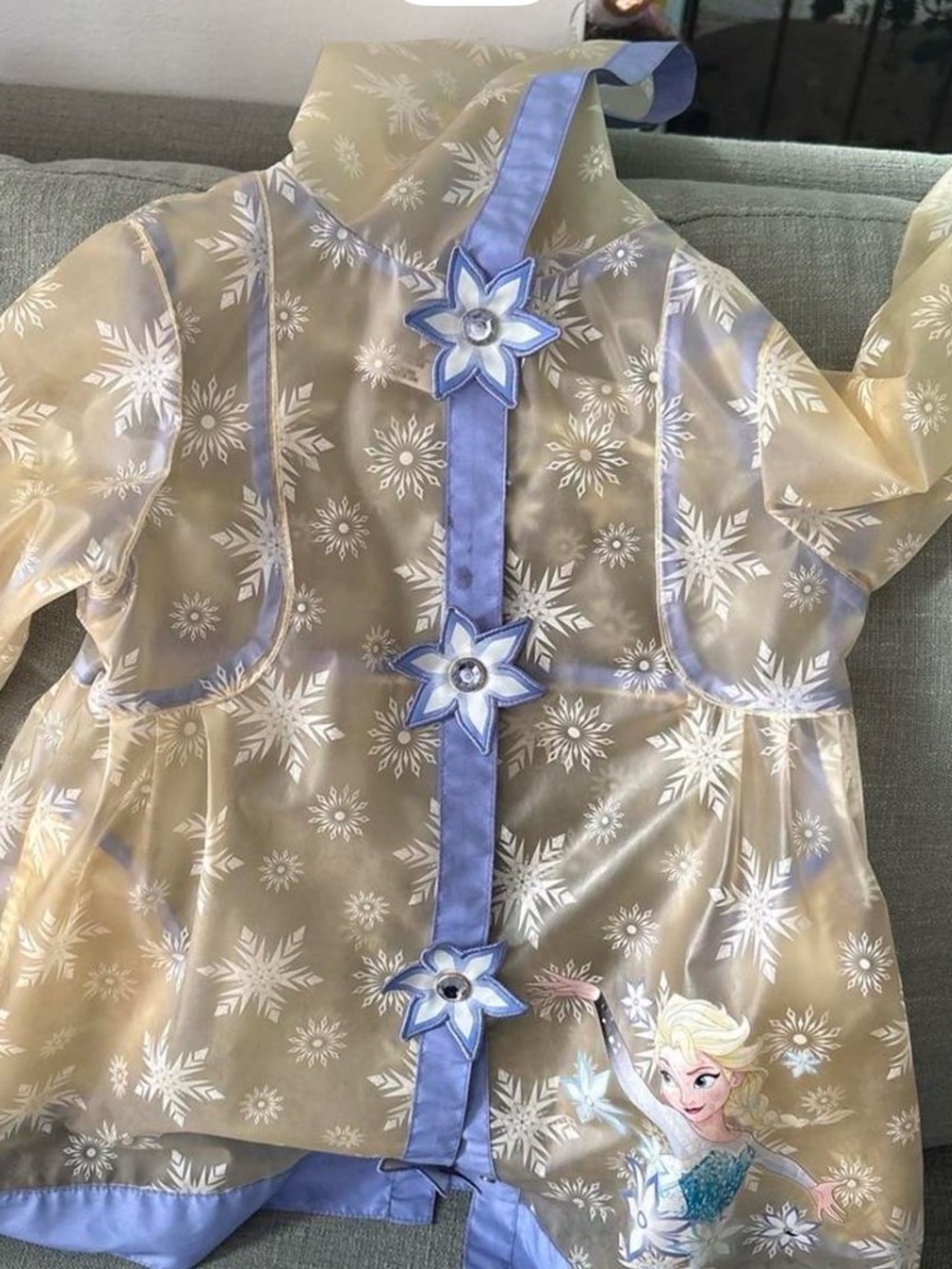 Disney Purple & Cream Elsa Snowflake Raincoat